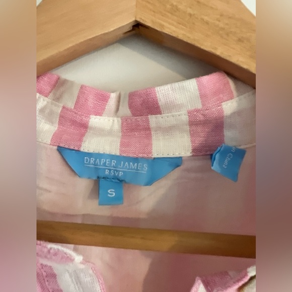 Draper James Striped Button Down Linen Midi Dress with Tie Waist - Picture 4 of 13